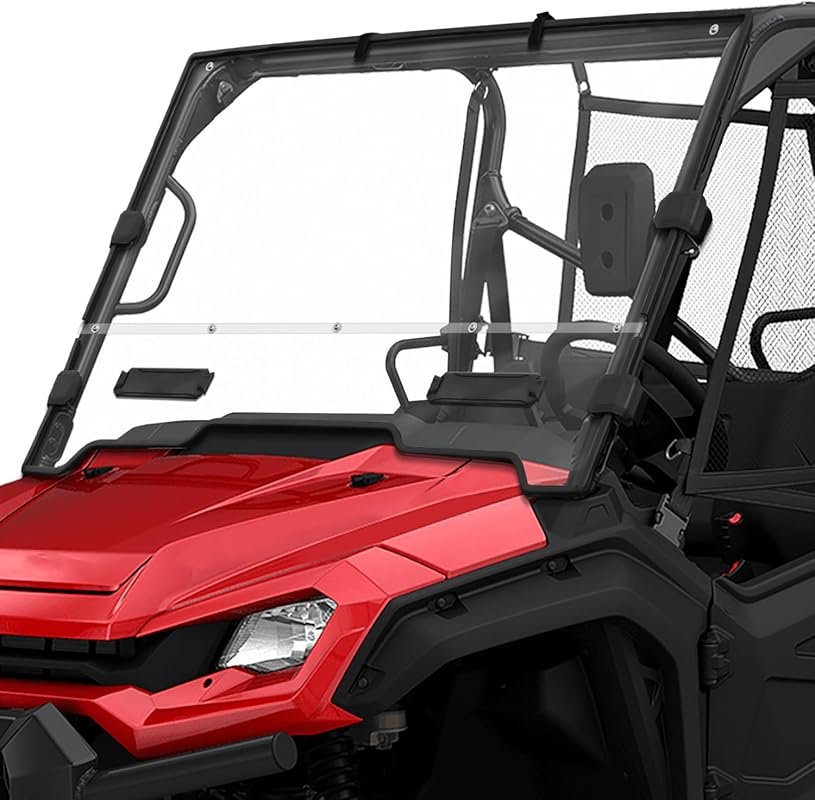 Clear Vented Full Windshield for Honda Pioneer 1000 with a Protective 