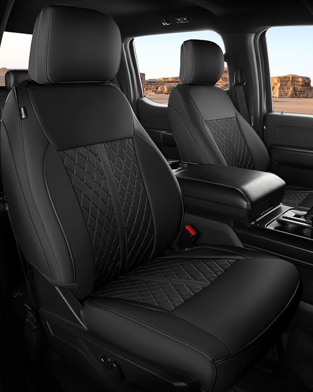 Custom Fit Leather Seat Covers for 2010-2014 Ford F-150 XL/XLT, Full S