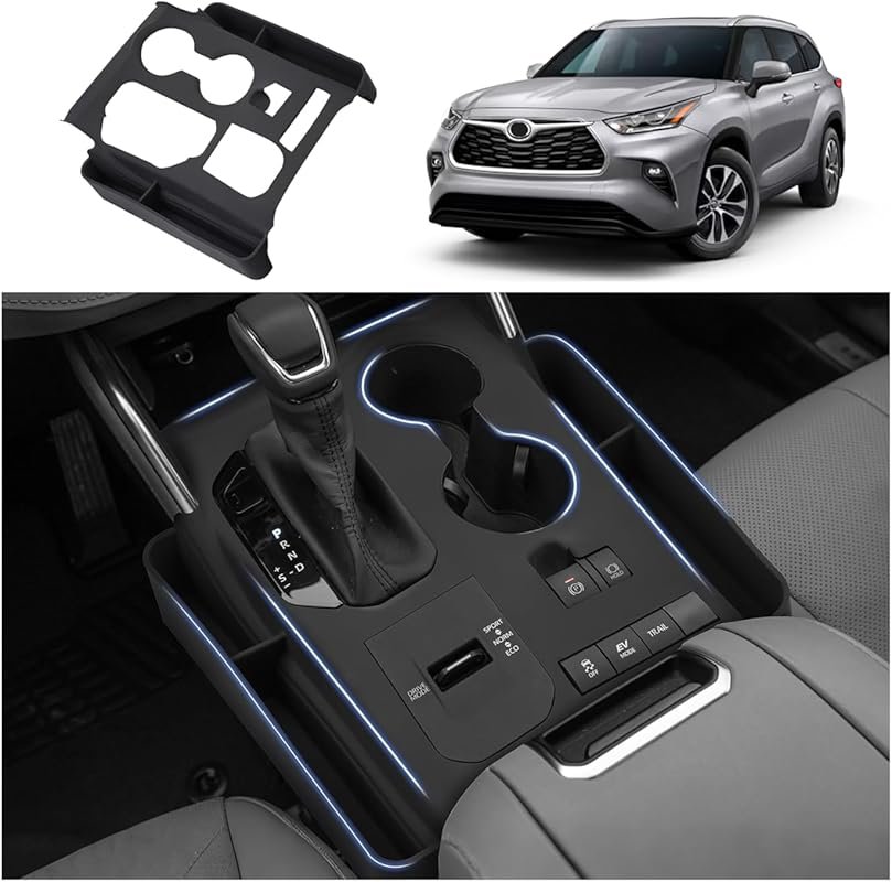 Autorder Silicone Center Console Organizer for 2020-2022 Toyota Highlander Seat Gap Storage...
