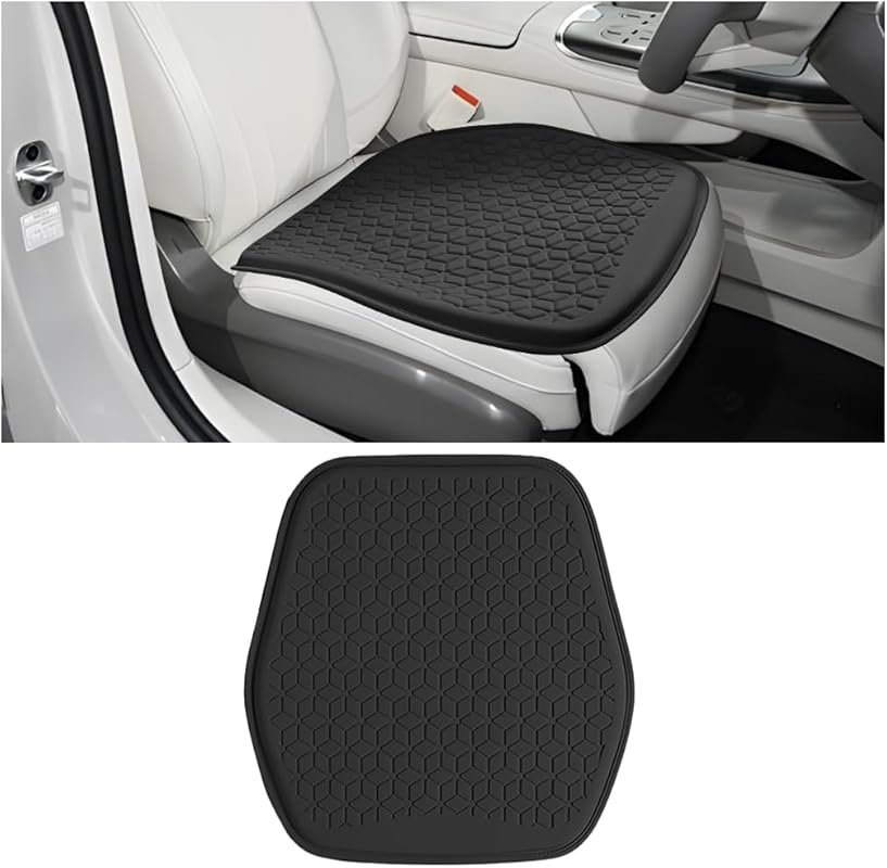Black Gel Car Seat Cushion – Non-Slip, Breathable, Universal Fit for S