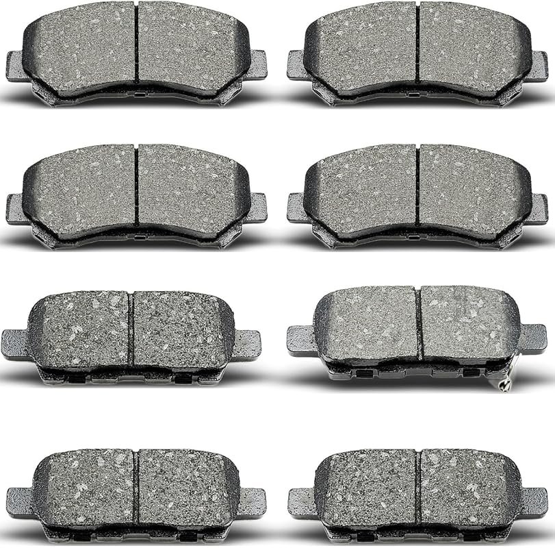 8-Piece Front Rear Ceramic Brake Pads for Nissan Rogue 2008-2013, Maxi
