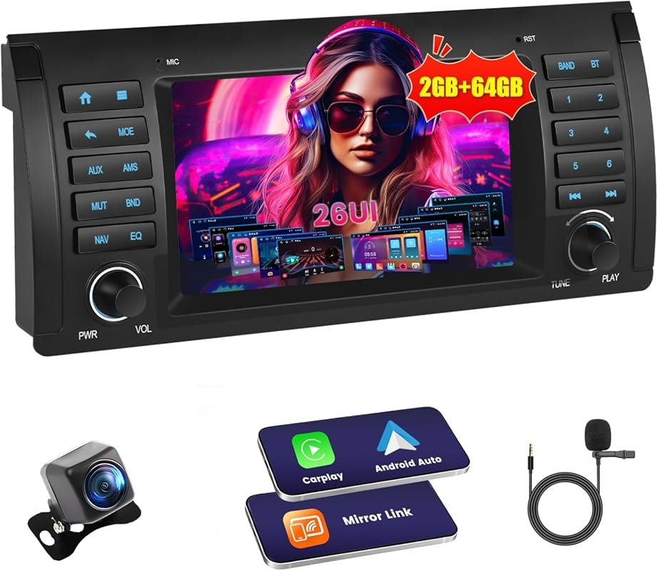 Android Car Stereo for BMW E39 and X5 7-Inch HD Touchscreen with Wirel