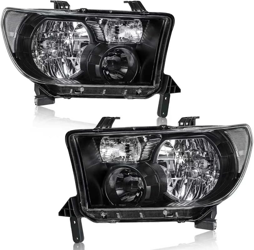 2007-2013 Toyota Tundra and 2008-2017 Sequoia Headlights – Black Housi