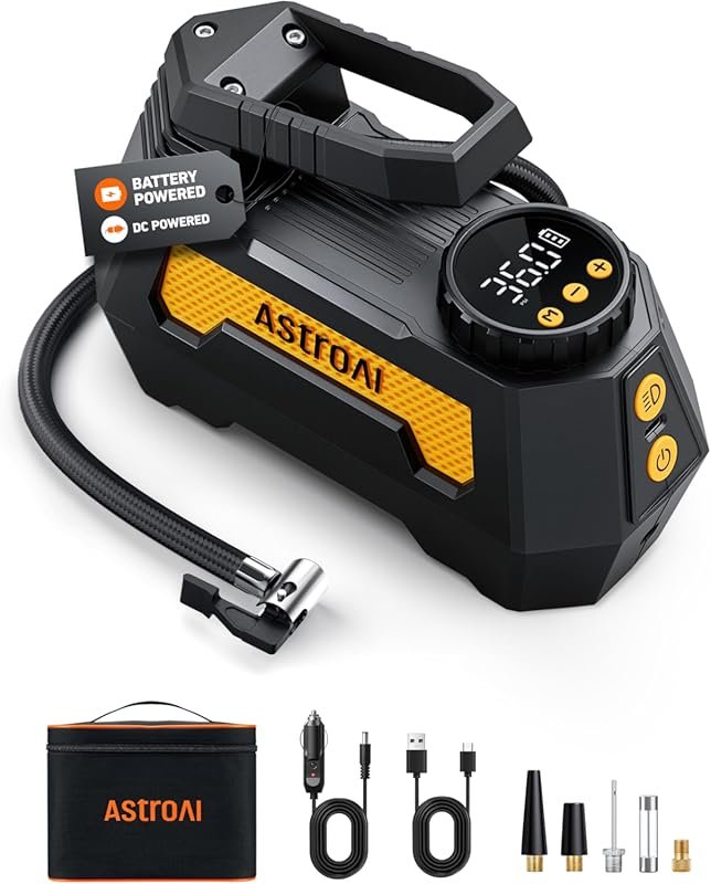AstroAI H2 Pro Portable Air Compressor with Dual Power and Digital Gau