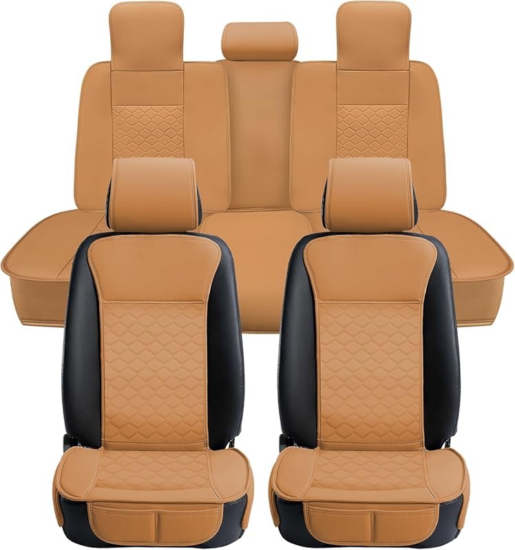 Universal waterproof leather seat covers for cars, SUVs, and trucks in