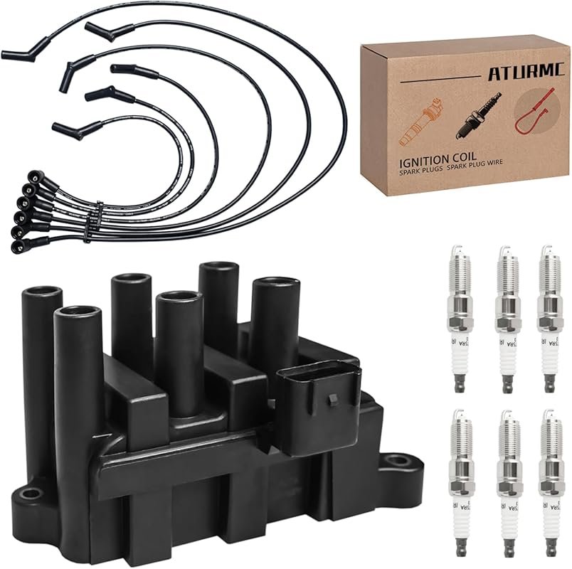 Ignition Coil, Iridium Spark Plugs, and Wire Set for Ford Ranger 2004-