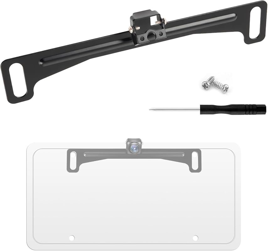 Non-Drilled Licence Plate Mount Kit for Backup Cameras with Bracket an