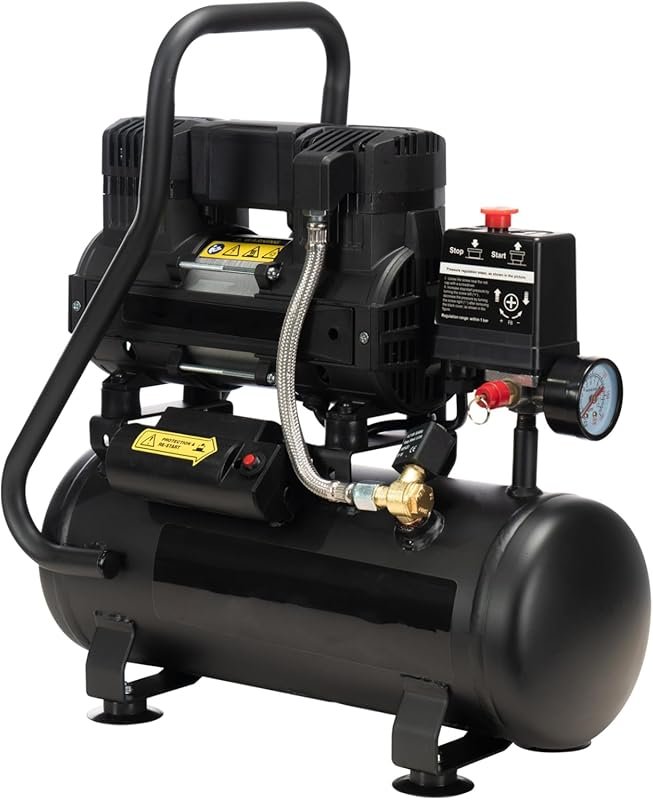 2 Gallon Ultra Quiet 65dB Oil-Free Air Compressor for Spray Painting, 