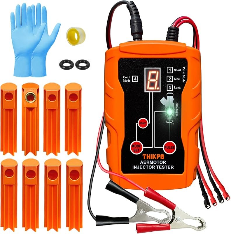 THIKPO Fuel Injector Tester and Cleaner Kit with 8 Pulse Modes and 4 A