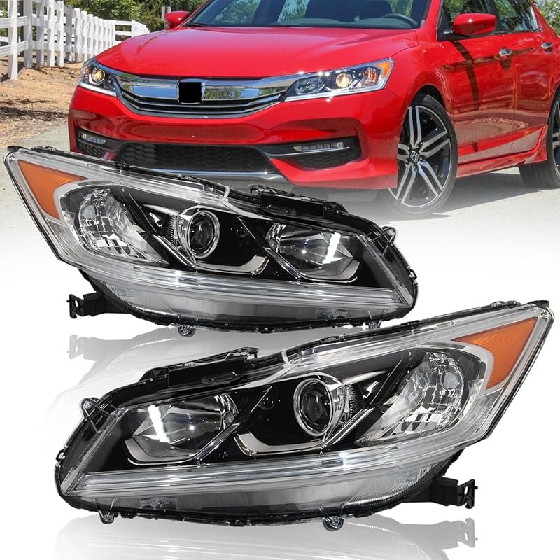 2016-2017 Honda Accord Projector Headlight Assembly with LED DRL, LX/E