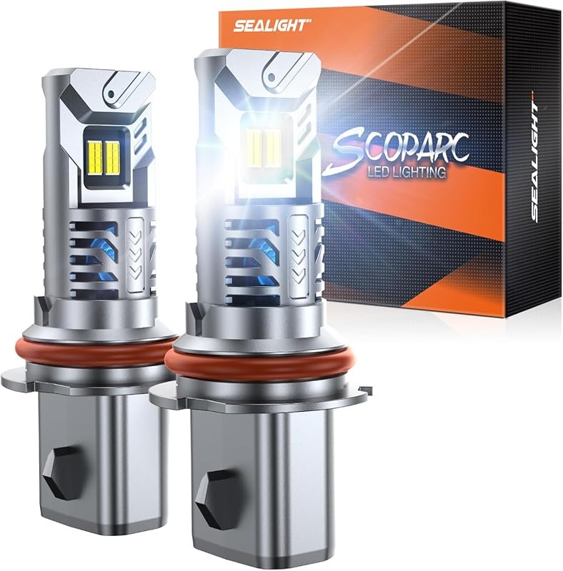 SEALIGHT 9007/HB5 Fog Bulb with 50,000LM High Power, 6500K Cool White,