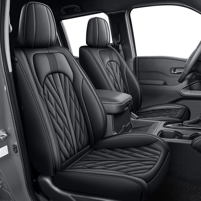 AOMSAZTO Seat Covers for Nissan Frontier 2009-2025: Faux Leather, Full
