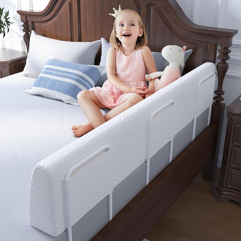Soft Foam Bed Bumper for Toddlers Fits Twin Full Queen and King Beds w