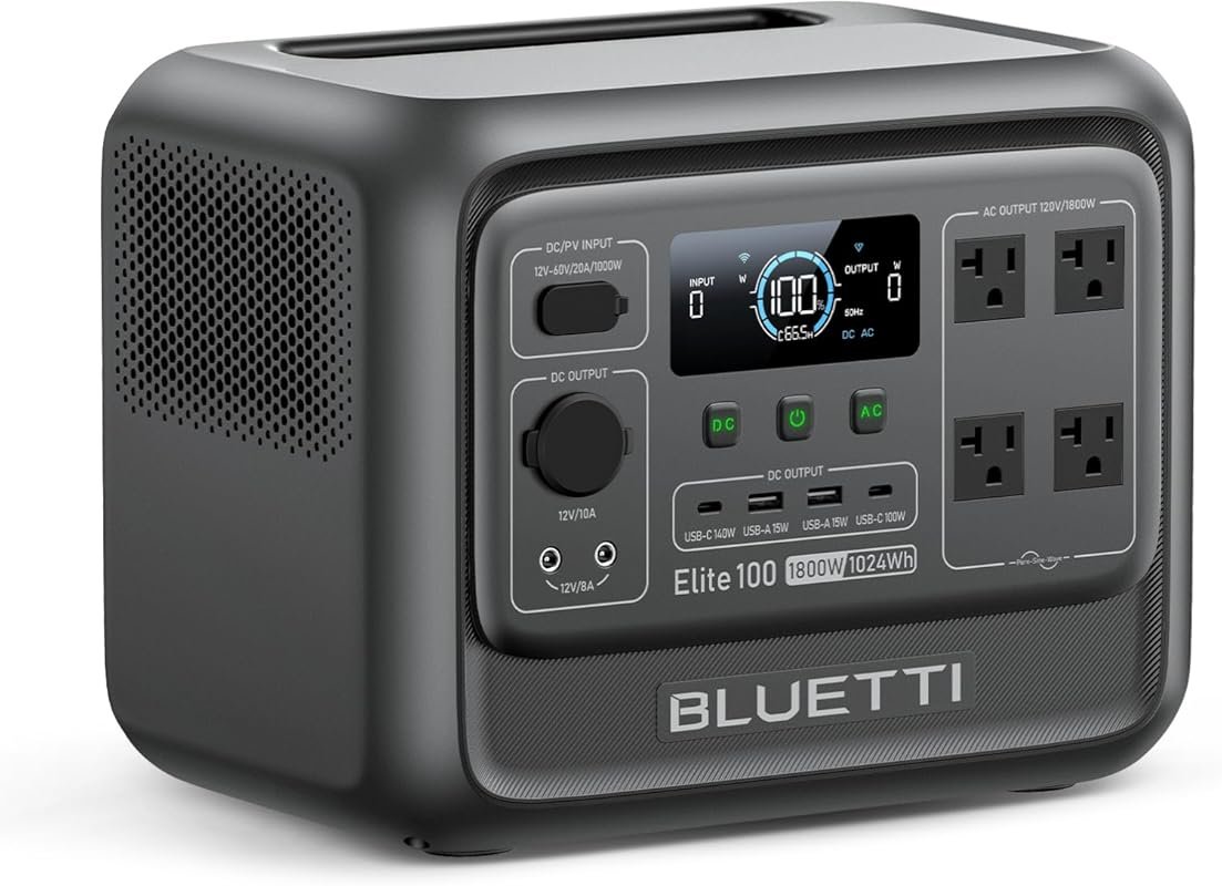 BLUETTI Elite 100 V2 Portable Power Station with 1024Wh LFP Battery an
