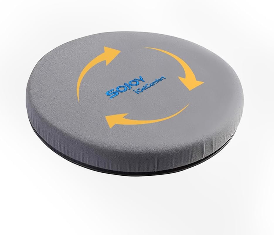 Sojoy iGelComfort Deluxe Gel Swivel Seat Cushion with Supportive Memor