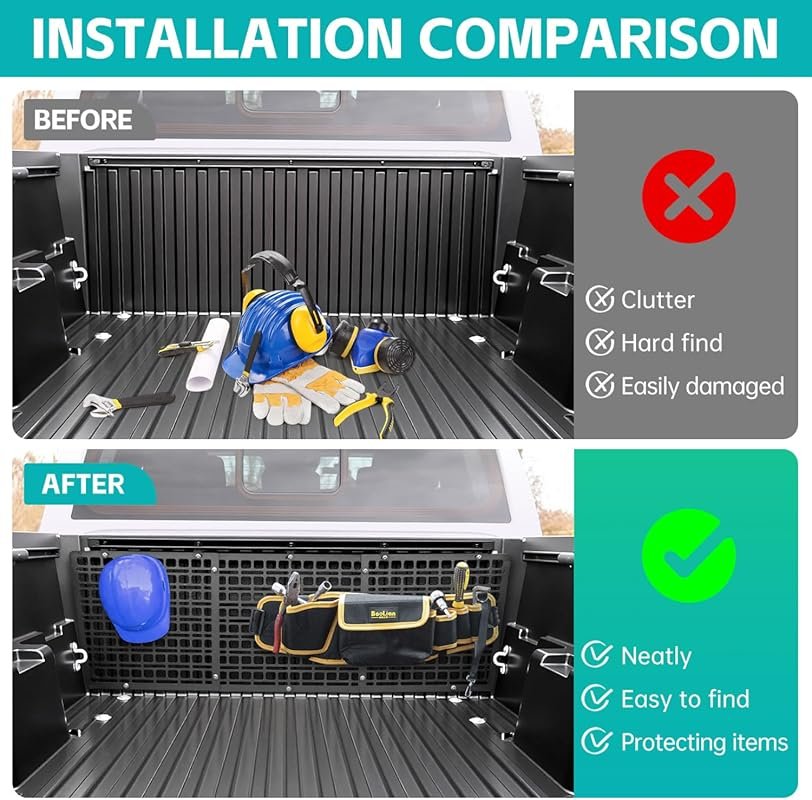 Front Truck Bed Molle Panel Rack System Compatible with 2024