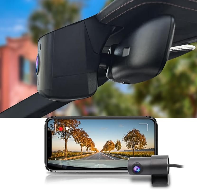Fitcamx dual dash cam for Porsche 911 with front 4K rear 1080p video a
