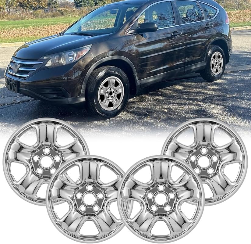 Chrome Wheel Covers for 2012-2016 Honda CR-V - 16 Inch Set of 4 ABS Wh