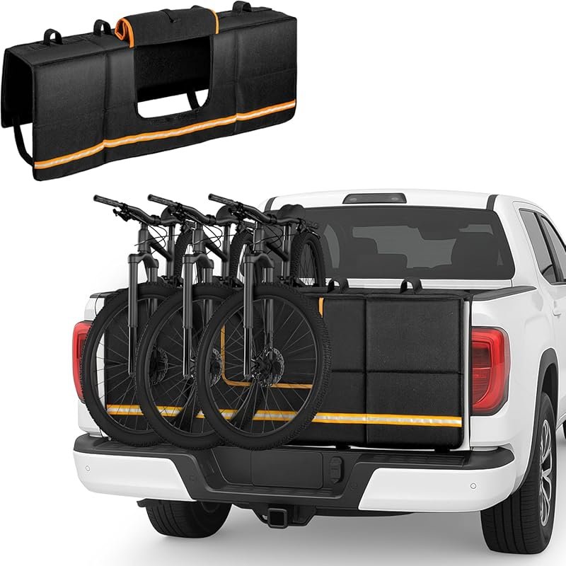 Thick Tailgate Bike Pad for Mid and Compact Pickups That Holds Five Bi