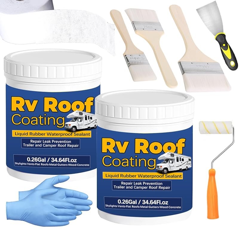 Liquid Rubber RV Roof Coating – White, Waterproof, Solar Reflective, 0