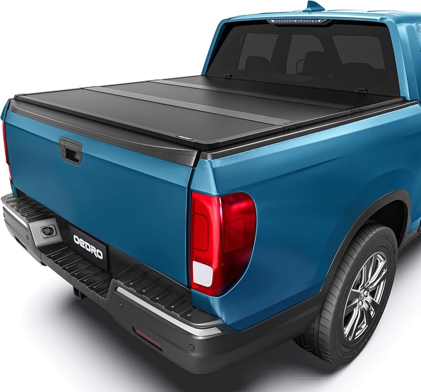FRP Hard Tri-Fold Tonneau Cover for Honda Ridgeline (2017-2026) with 5