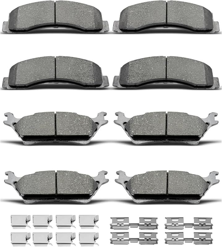 D1414 D1602 8pcs Ceramic Front Rear Brake Pads With Clips Fit For 2012