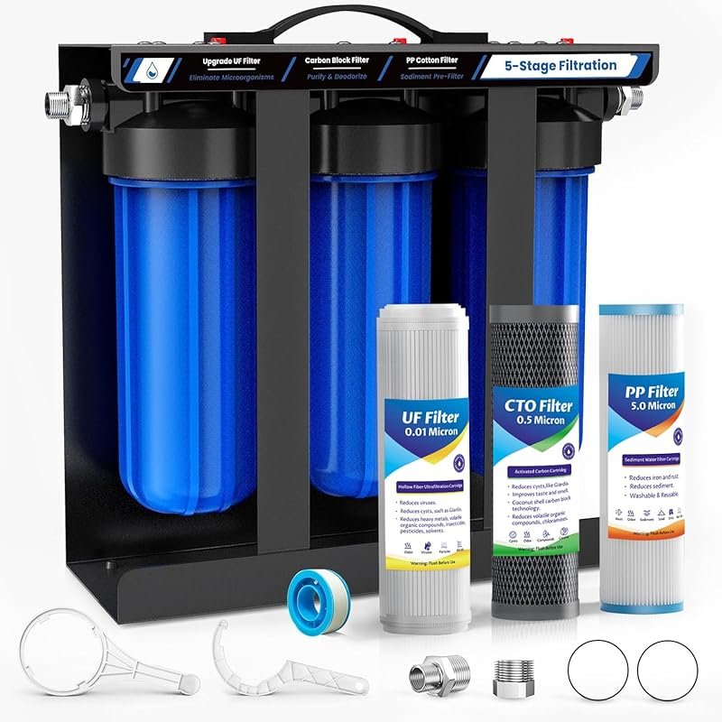 5-Stage RV Water Filter System with 0.01 Micron Filtration for Sedimen