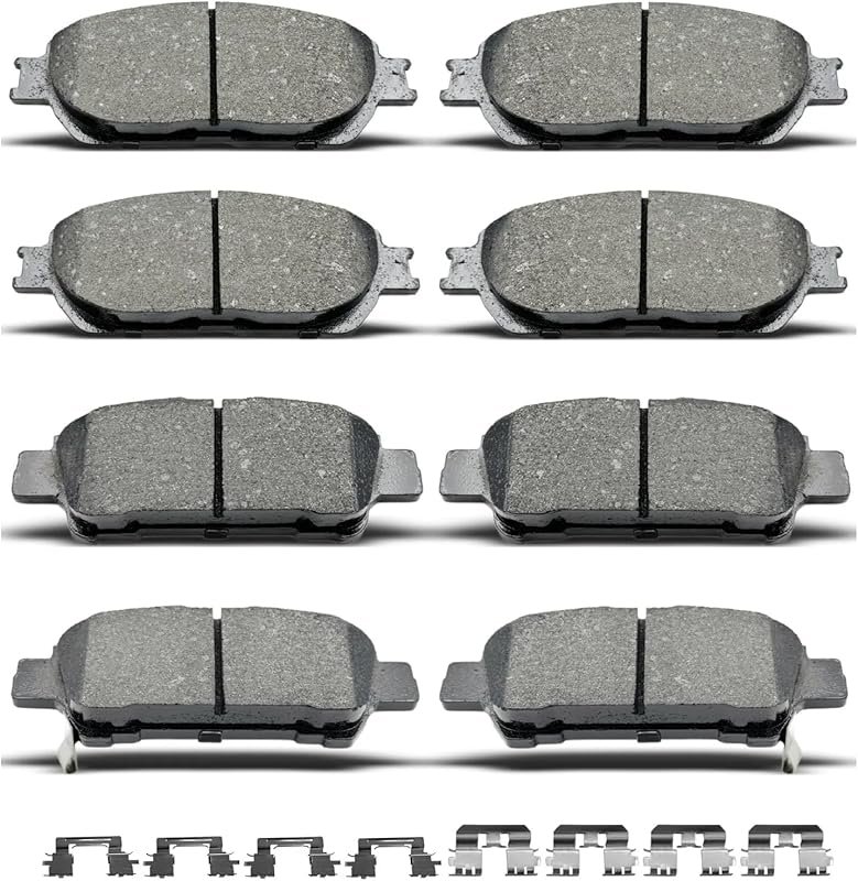 D906 D995 8pcs Ceramic Front Rear Brake Pads With Clips Fit For 2004