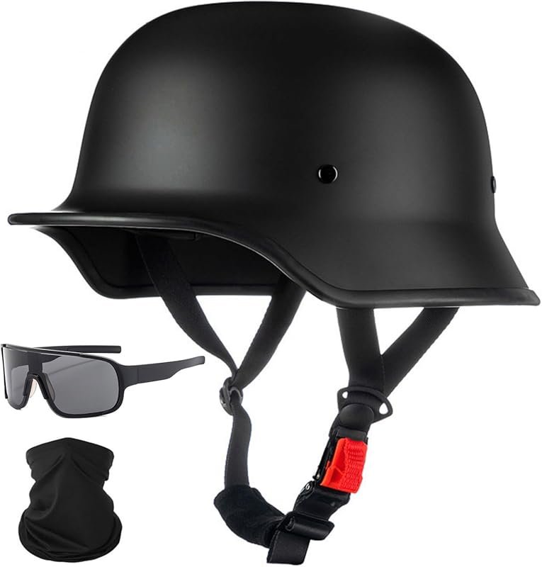 German Style Lightweight Open Face Half Helmet, DOT Approved for Men a