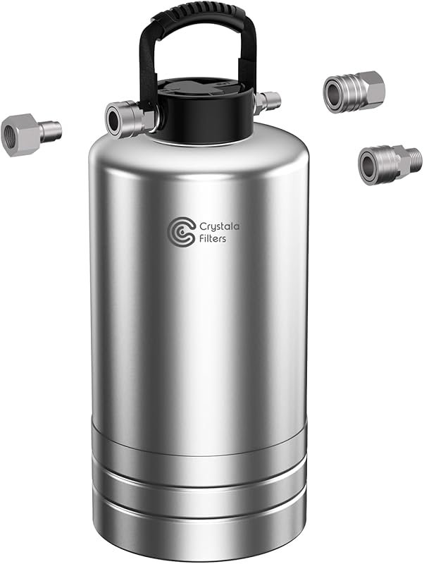 Crystala Filters 16,000 Grain Portable RV Water Softener with Stainles