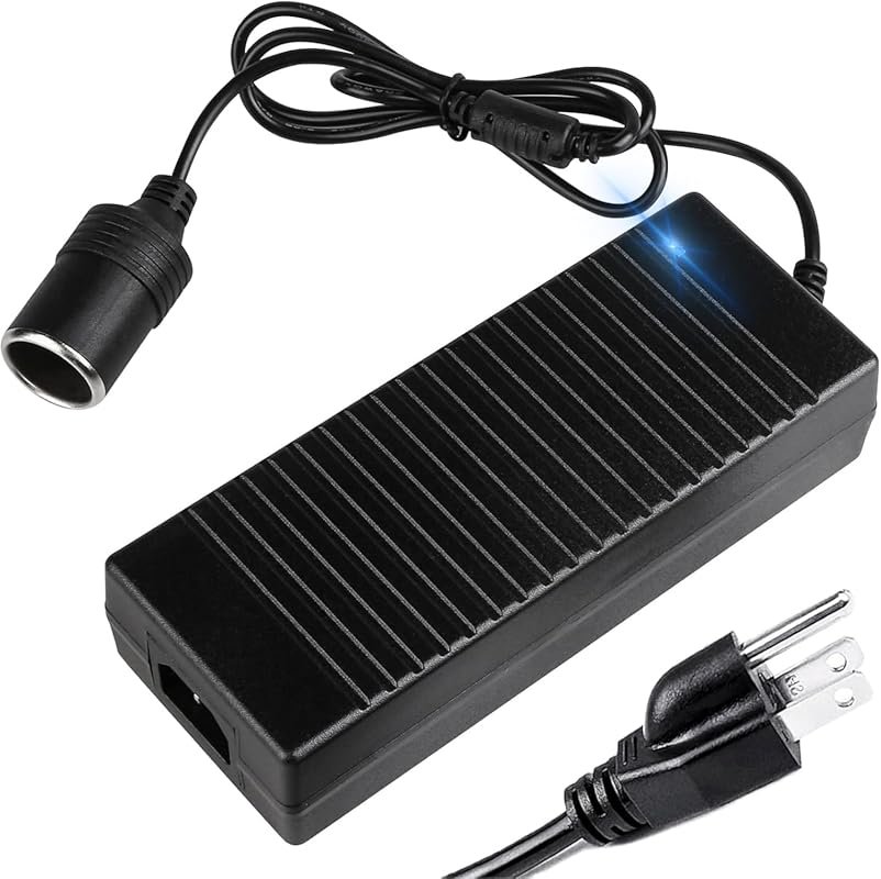 120V to 12V Converter 15A 180W AC DC Adapter for Car Refrigerator Tire