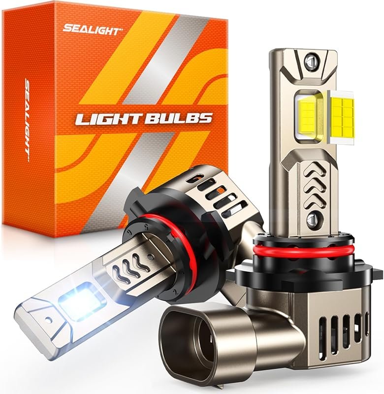 SEALIGHT 9005 LED Headlight Bulbs: High Brightness 6500K Cool White Pl