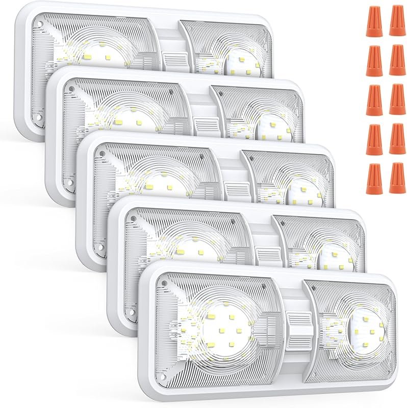 RV LED Ceiling Dome Light with Switch, 1000LM for 12V Interior Lightin