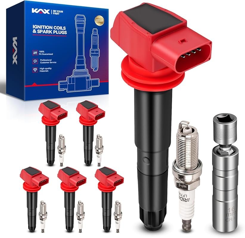KAX 6-Pack Ignition Coil and Iridium Spark Plug Kit for Porsche Cayenn