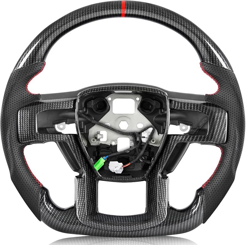 Hydro-Dip Carbon Fiber Heated D-Shape Steering Wheel for F150 Raptor 2
