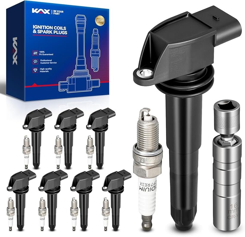 KAX Ignition Coil Pack & Iridium Spark Plugs for Porsche Cayenne 2003-