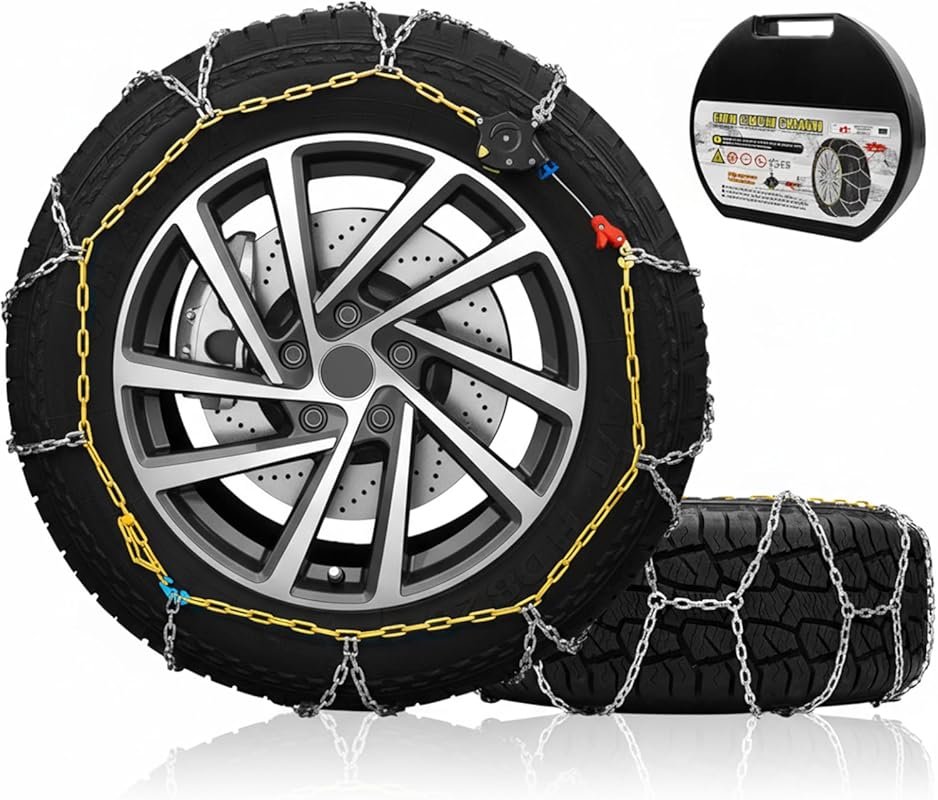 1-Min Auto Tightening Snow Chains for Cars, SUVs & Pickups – Reusable 