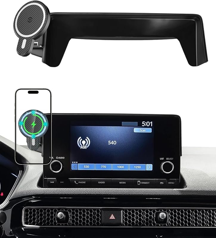PZK Magnetic Car Phone Mount with 15W Fast Wireless Charger for Honda