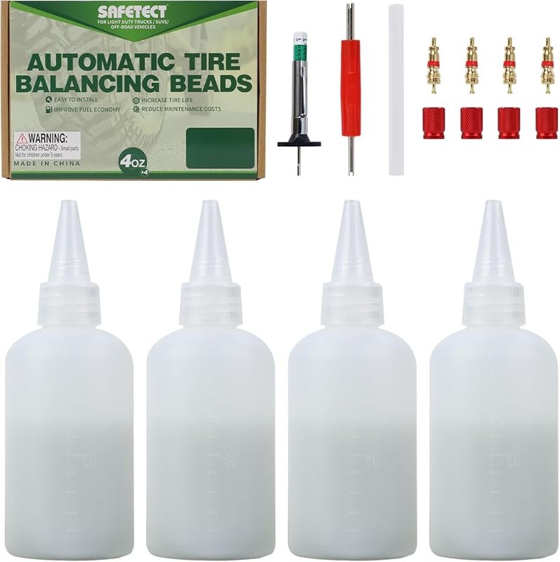 Tire Balancing Beads 4-Pack with Tools for Trucks Trailers and Off-Roa