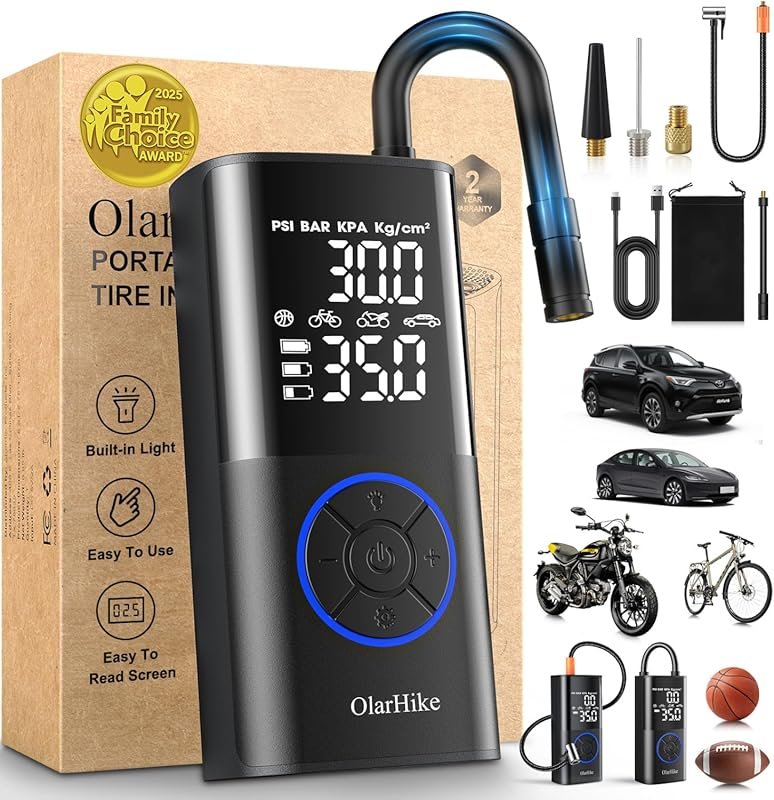 OlarHike Smart Dual Hose Tire Inflator with 160PSI and Digital Pressur