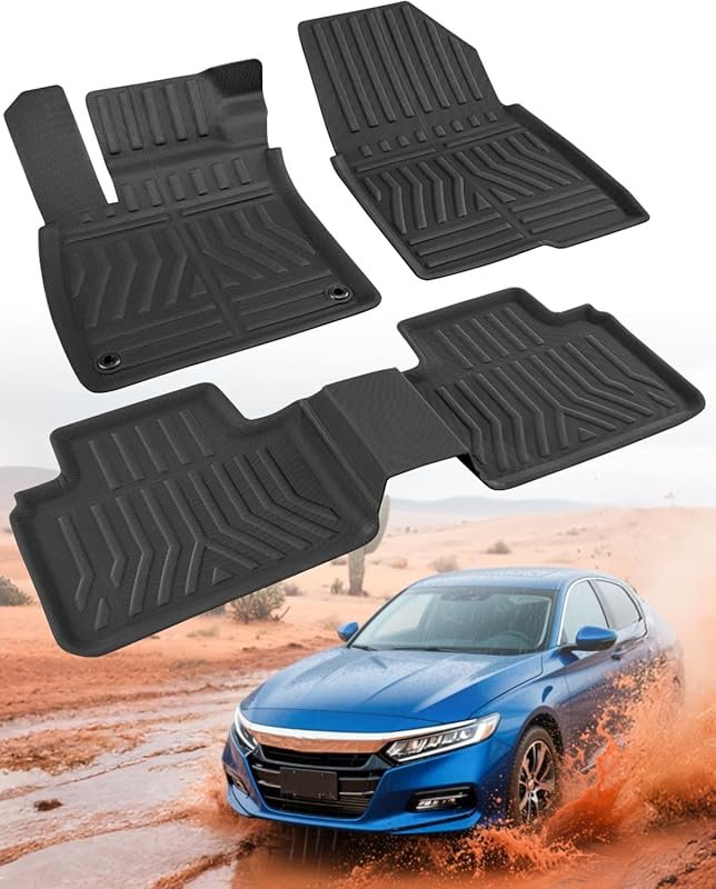 Car Floor Mats for 2018-2022 Honda Accord Sedan, All-Weather Rubber Li