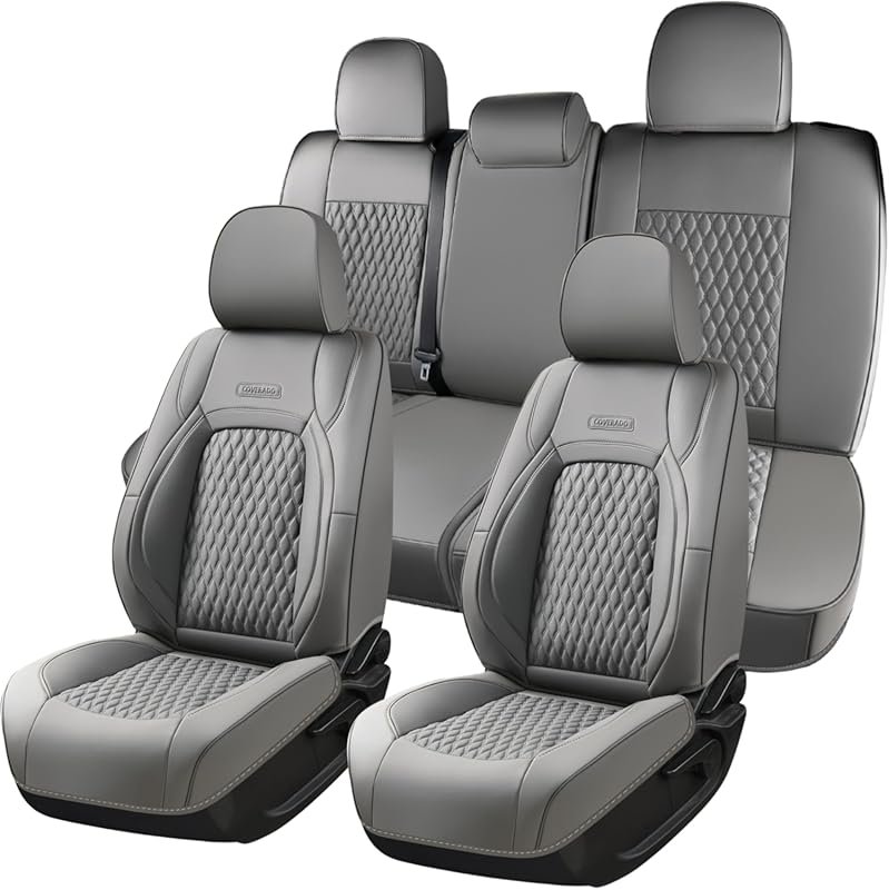 Coverado Tacoma Seat Covers Full Set, Faux Leather Custom Fit for 2005