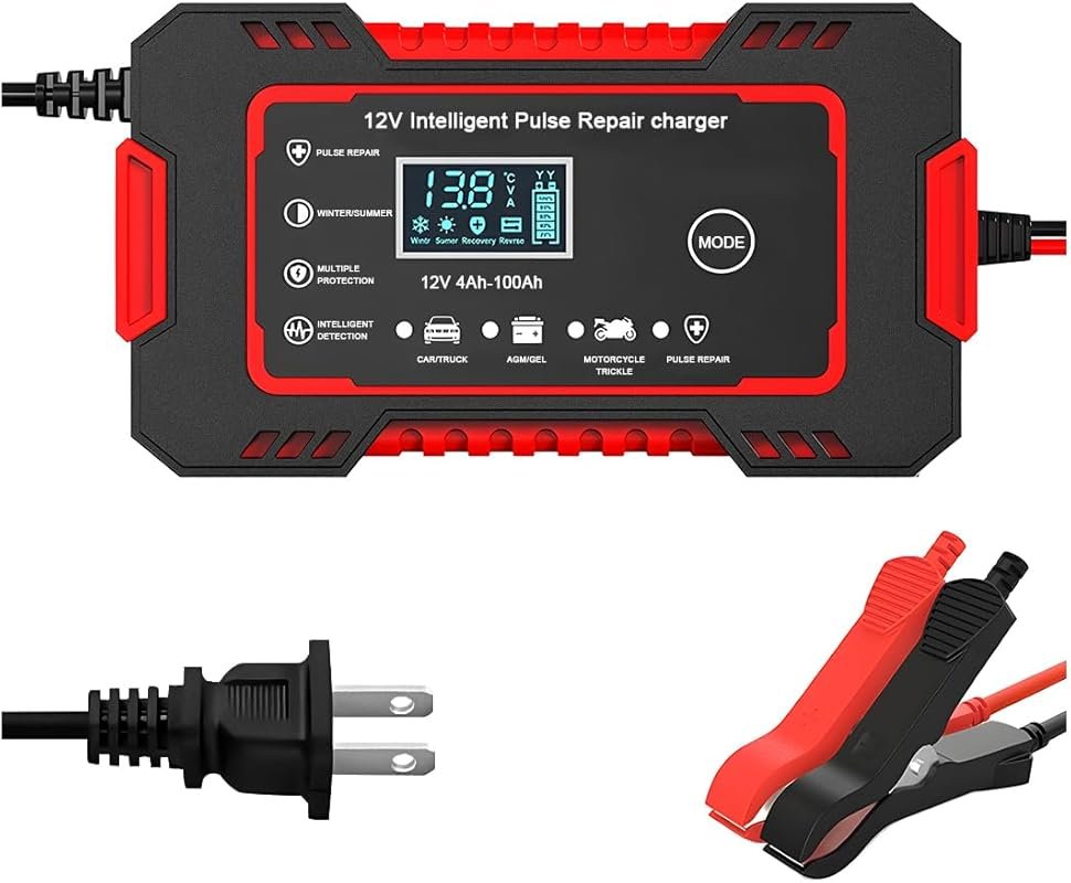Mandark 12V 6A Smart Battery Charger and Maintainer for SUVs, RVs, and