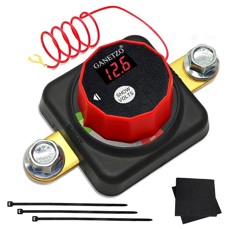 Smart 500A Side Post Battery Disconnect Switch with Voltmeter for Anti