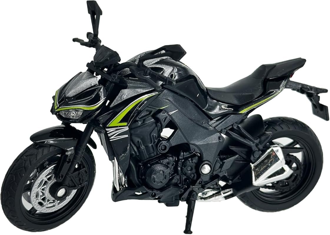Welly Die Cast Motorcycle Black Kawasaki 2017 Z1000R, 1:18 Scale, Coll