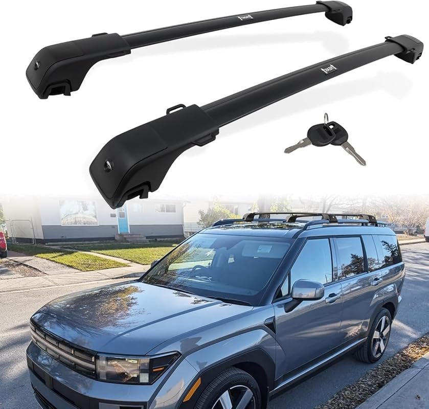 330lbs Lockable Aluminum Roof Rack for Hyundai Santa Fe 2024-2026, Car
