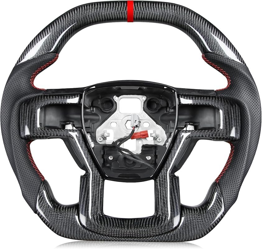 Heated Carbon Fiber D-Shape Steering Wheel for F150 Raptor 2017-2020 R