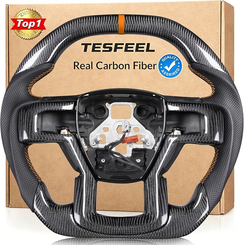 Real Carbon Fiber Heated Steering Wheel for Ford F-150 Raptor 2017–202