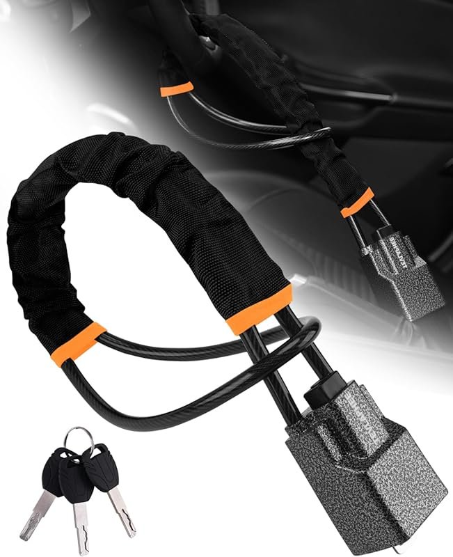 Tevlaphee Universal Steering Wheel and Seat Belt Lock for Most Cars an