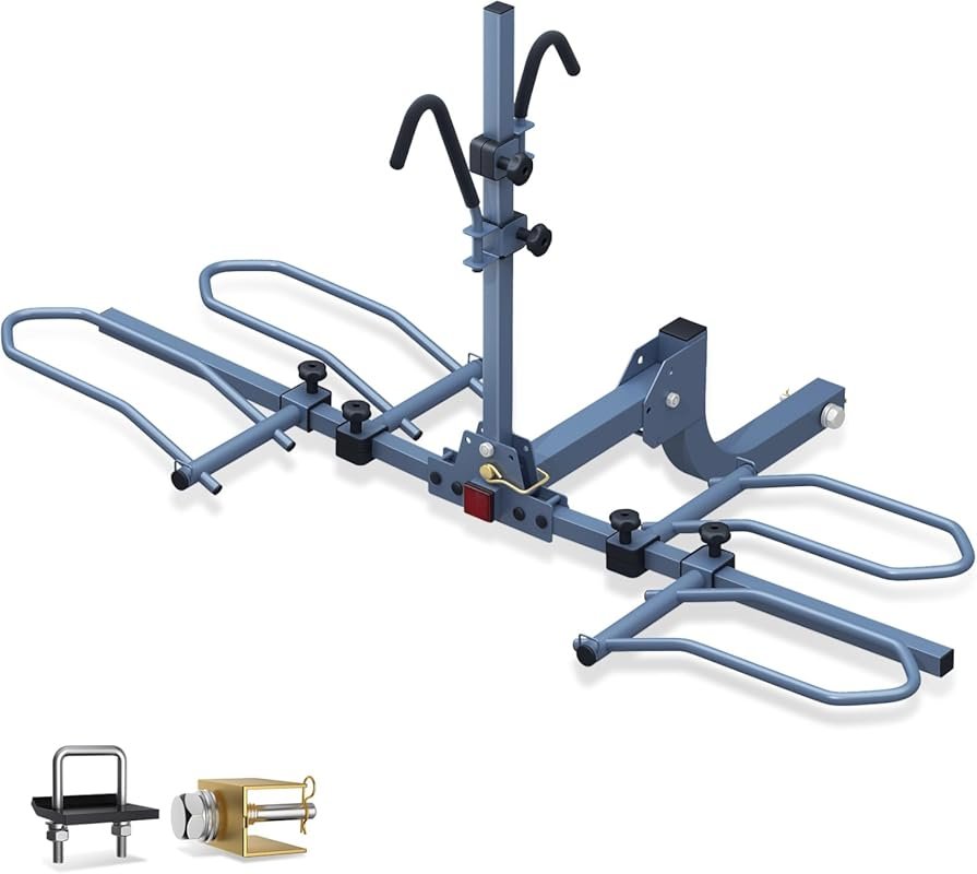 Bike Hitch Rack, Wobble Free Smart Tilting Bike Rack, Foldable 2-Bike 